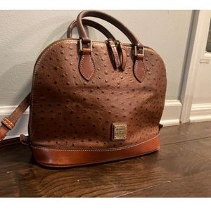 Dooney & Bourke ostrich leather bag with detachable crossbody